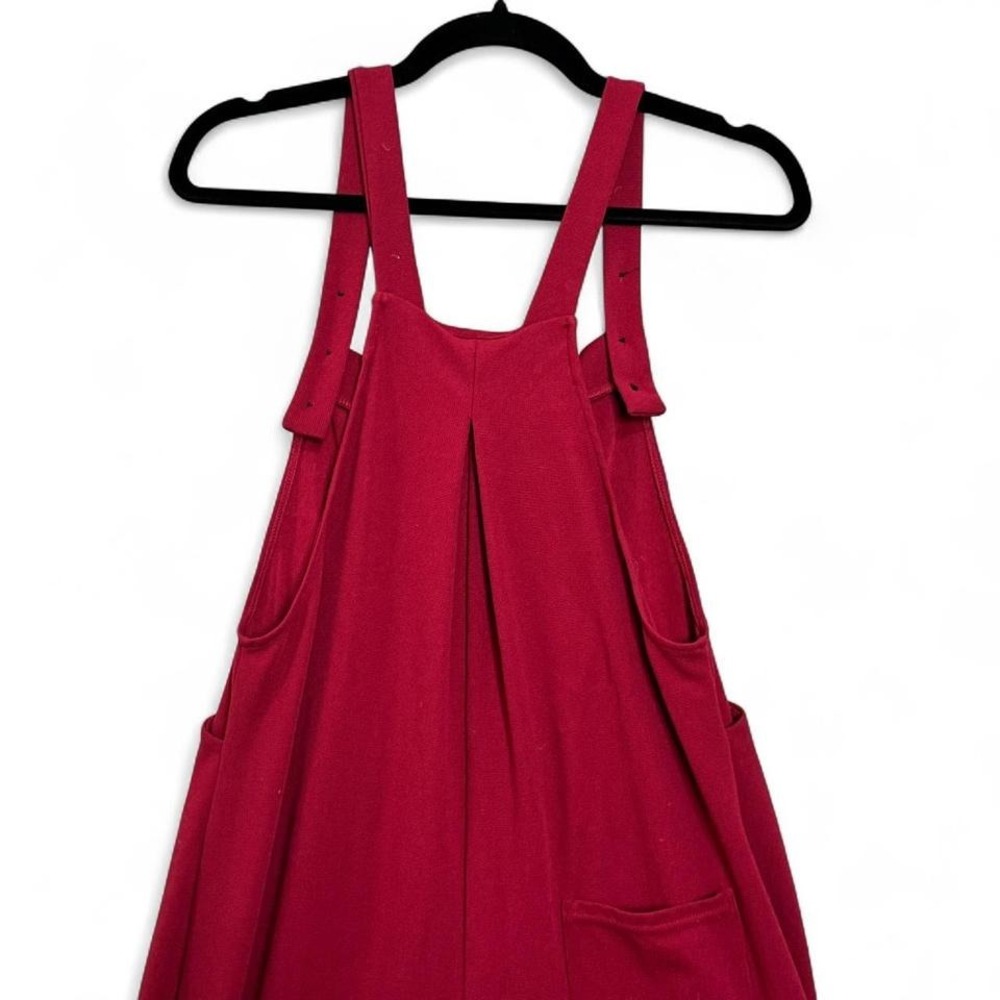 Halara Pockets Waffle Casual Overalls Red Wide Leg Sz S Dopamine Athleisure - Picture 6 of 7